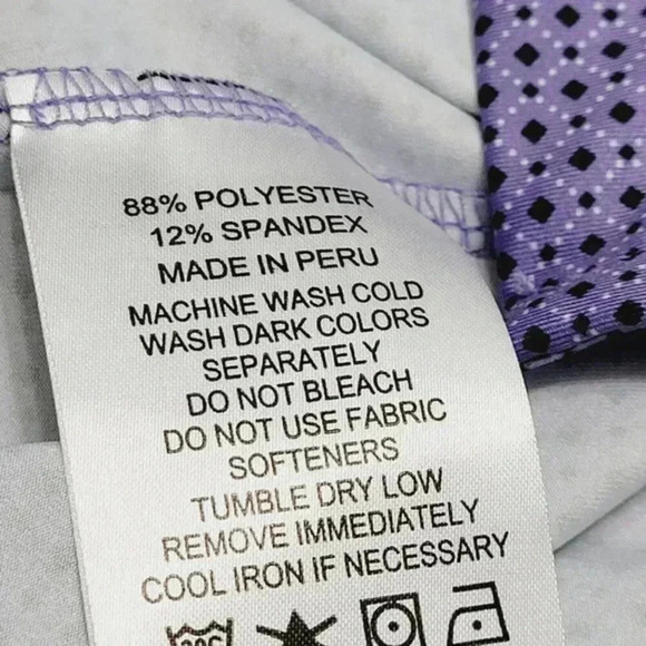 Footjoy Mens Polo‎ Shirt Purple Geometric Print Large Polyester Spandex 21CT - Picture 5 of 7